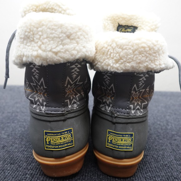 Pendleton Duck Boots Shearling Lined Southwestern Geometric Women's 9 Gray - Picture 8 of 10